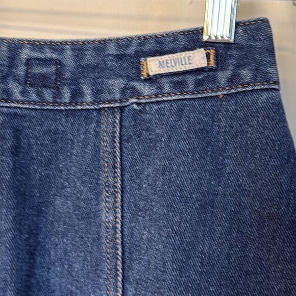 Melville High-Waisted Button-Front Denim Mini Skirt 26 Wash Cotton A-Line - Picture 8 of 8